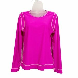Island Escape Women's Pink Long Sleeve sun/swim shirt. Size L.